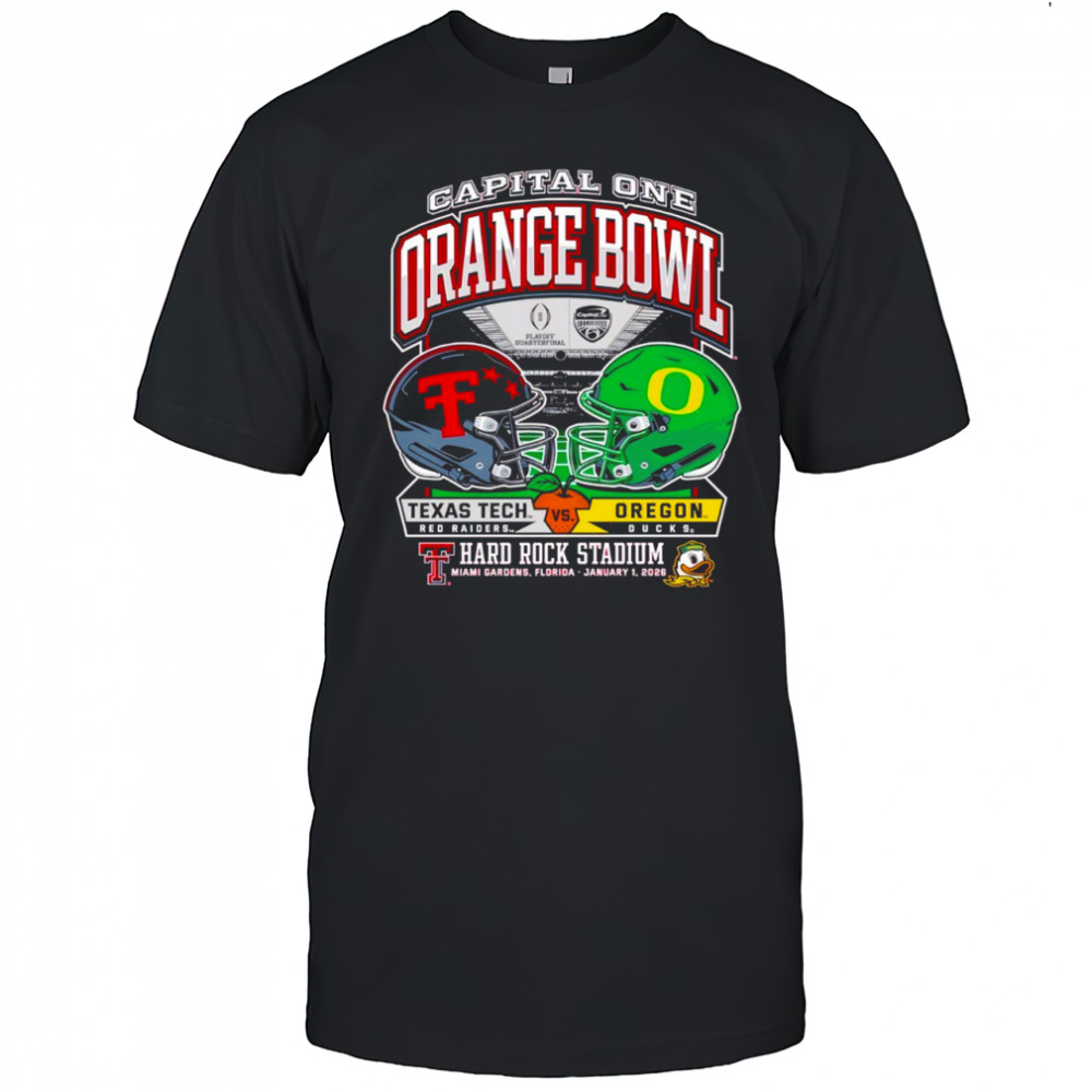 Texas Tech 2025 Orange Bowl – Dueling Helmets vs. Oregon shirt