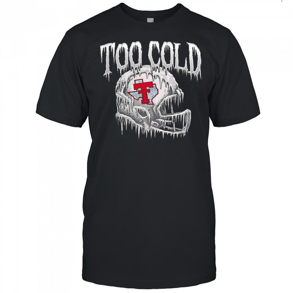 Texas Tech Red Raiders football too cold frozen helmet shirt