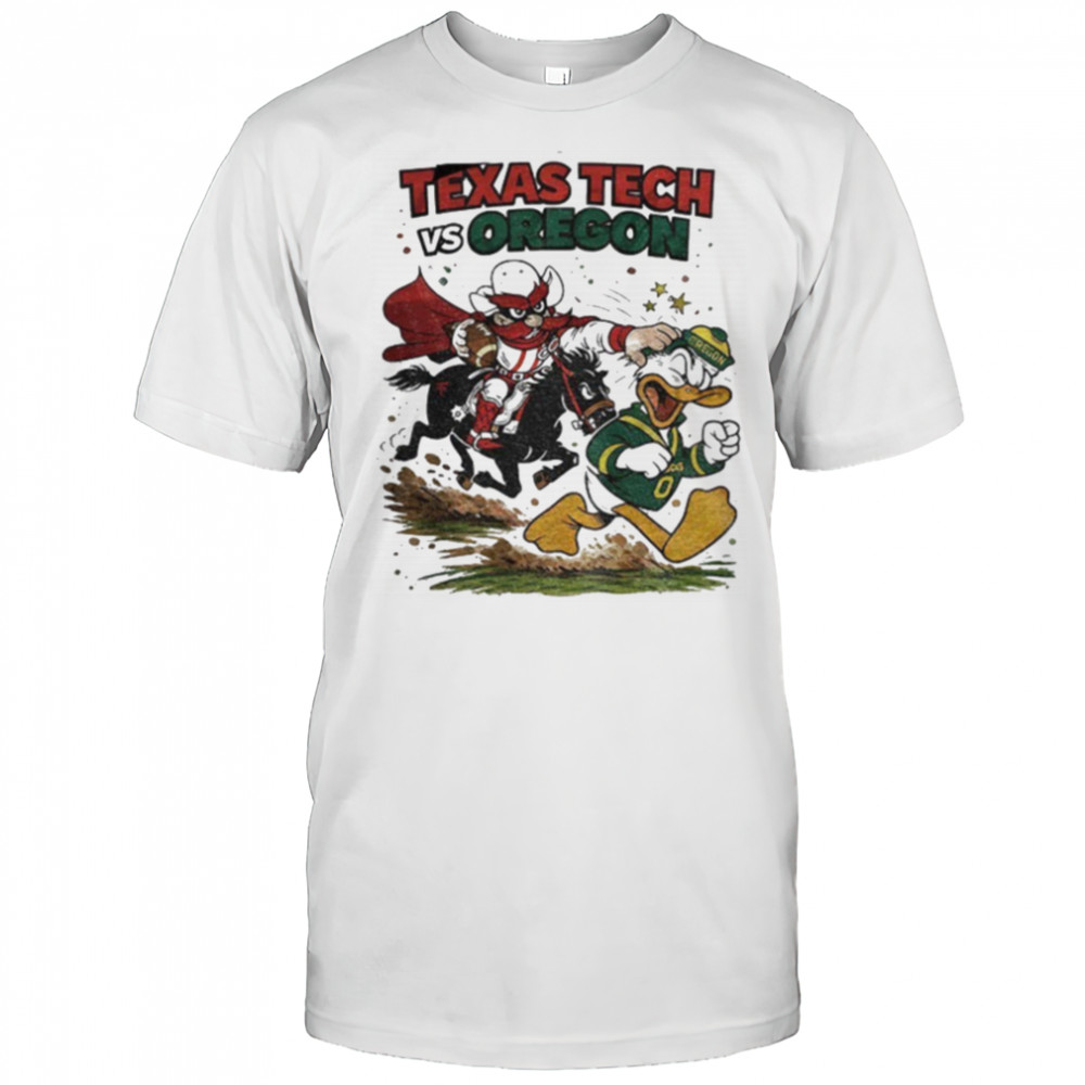 Texas Tech Red Raiders vs. Oregon Ducks Retro Rivalries Football Artwork CFP shirt
