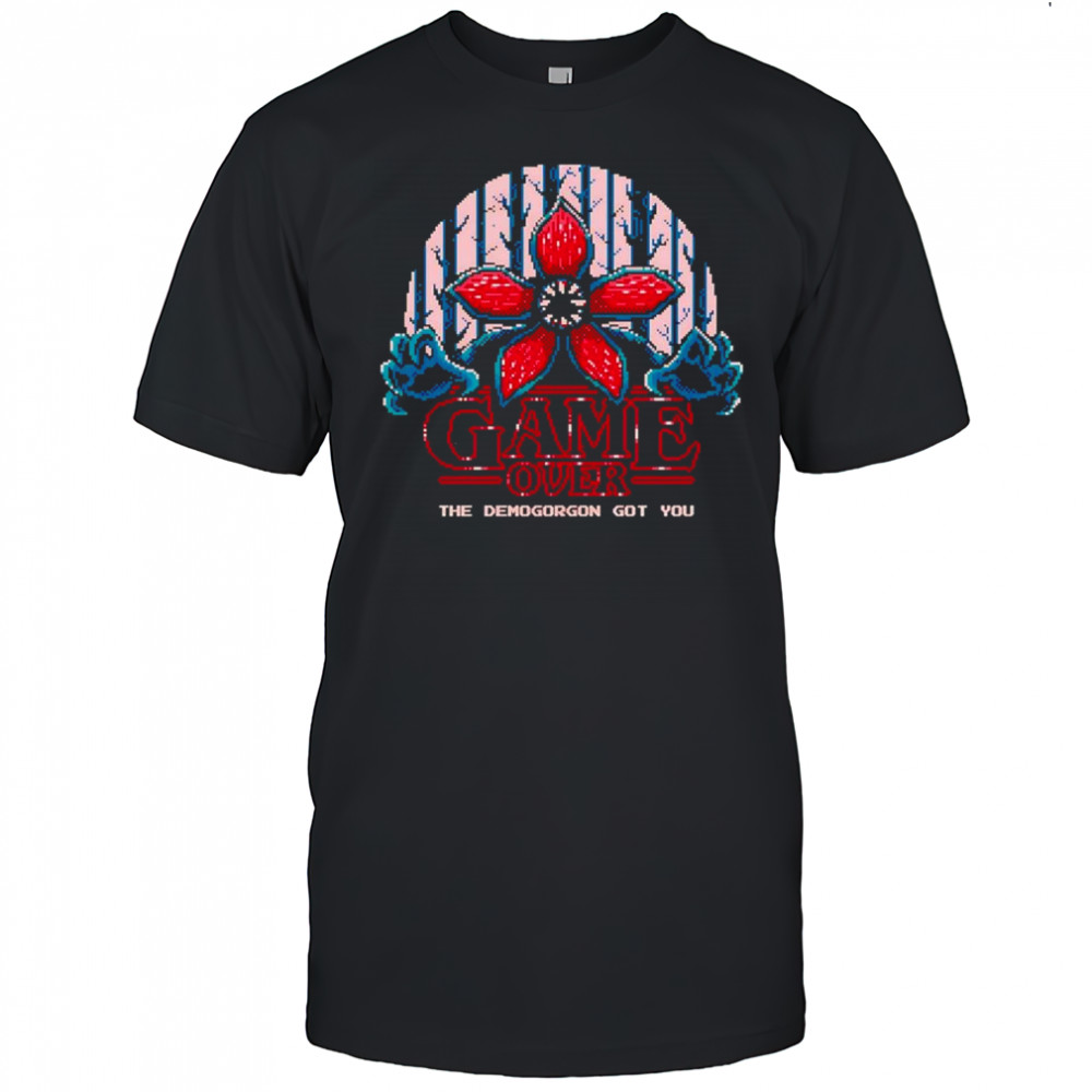 The Demogorgon got you Stranger Things Game Over pixel art shirt