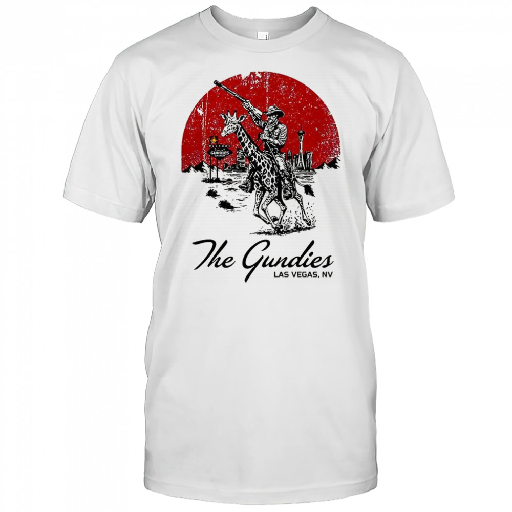 The Gundies Las Vegas cowboy riding a giraffe shirt