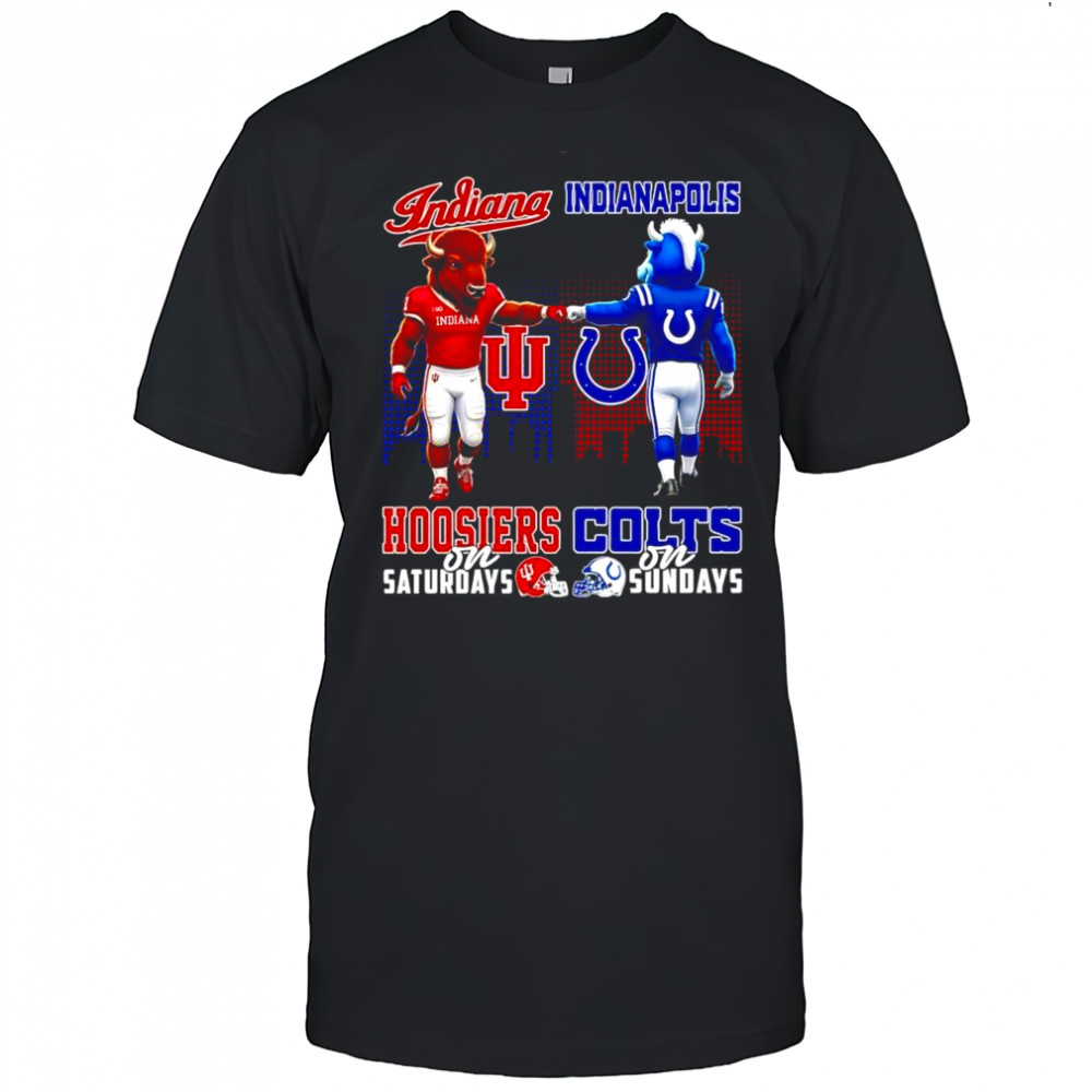 The Indiana Hoosiers on Saturdays and Indianapolis Colts on Sundays mascots college shirt