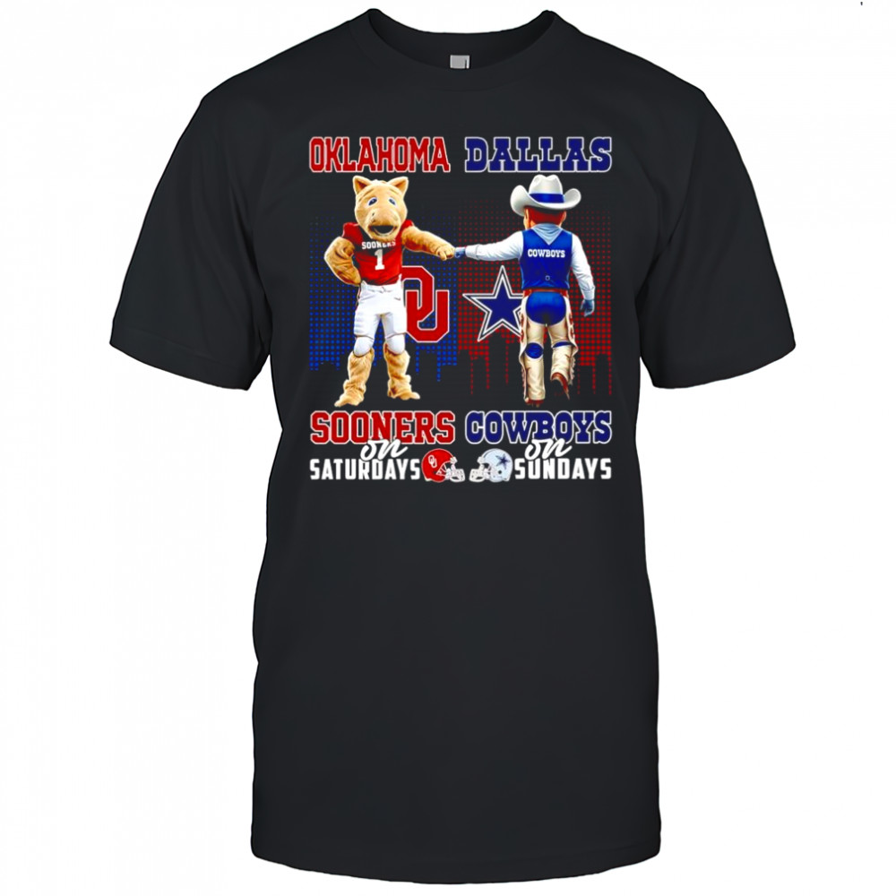 The Oklahoma Sooners on Saturdays and Dallas Cowboys on Sundays mascots college shirt
