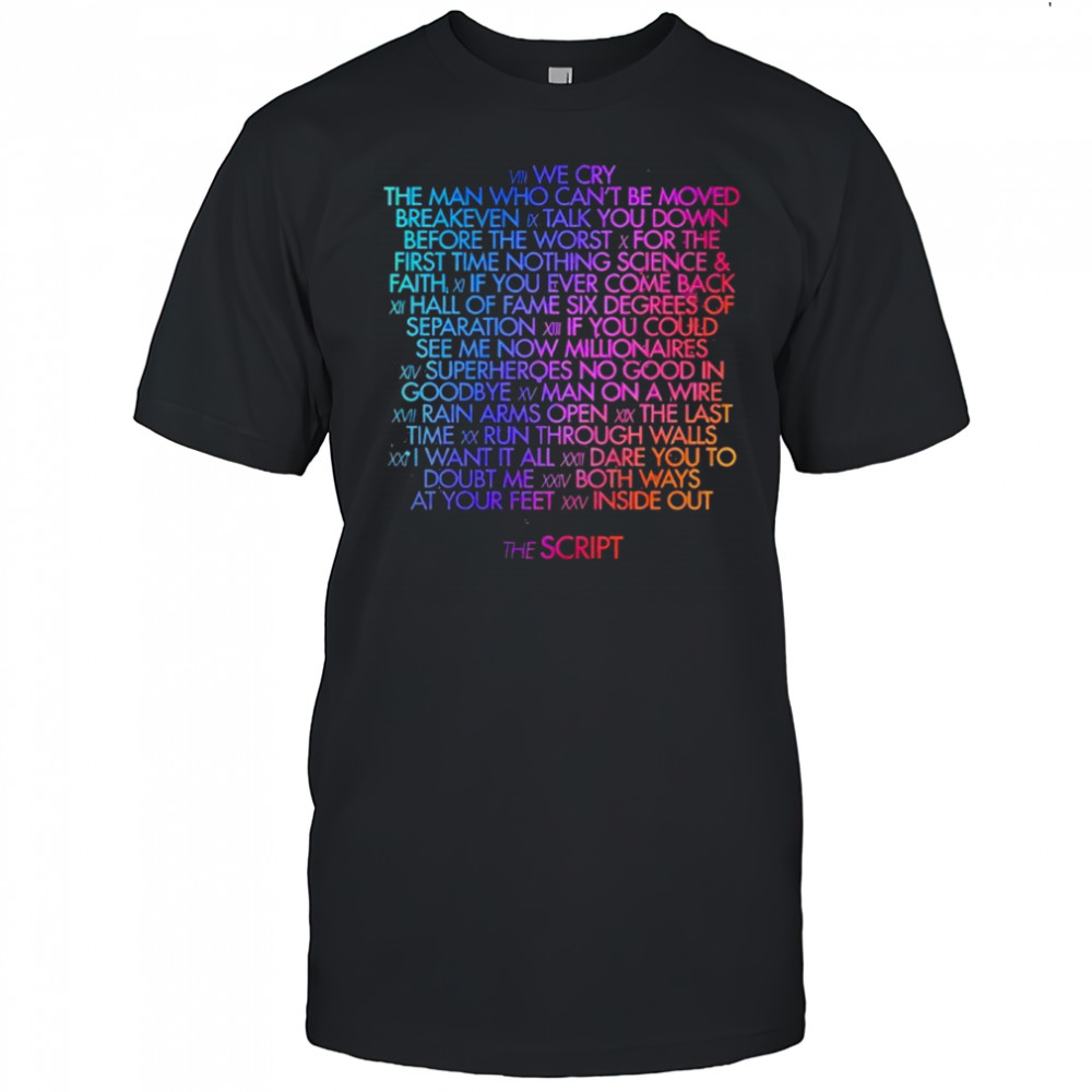 The Script Store Merch The Script Tracklisting shirt