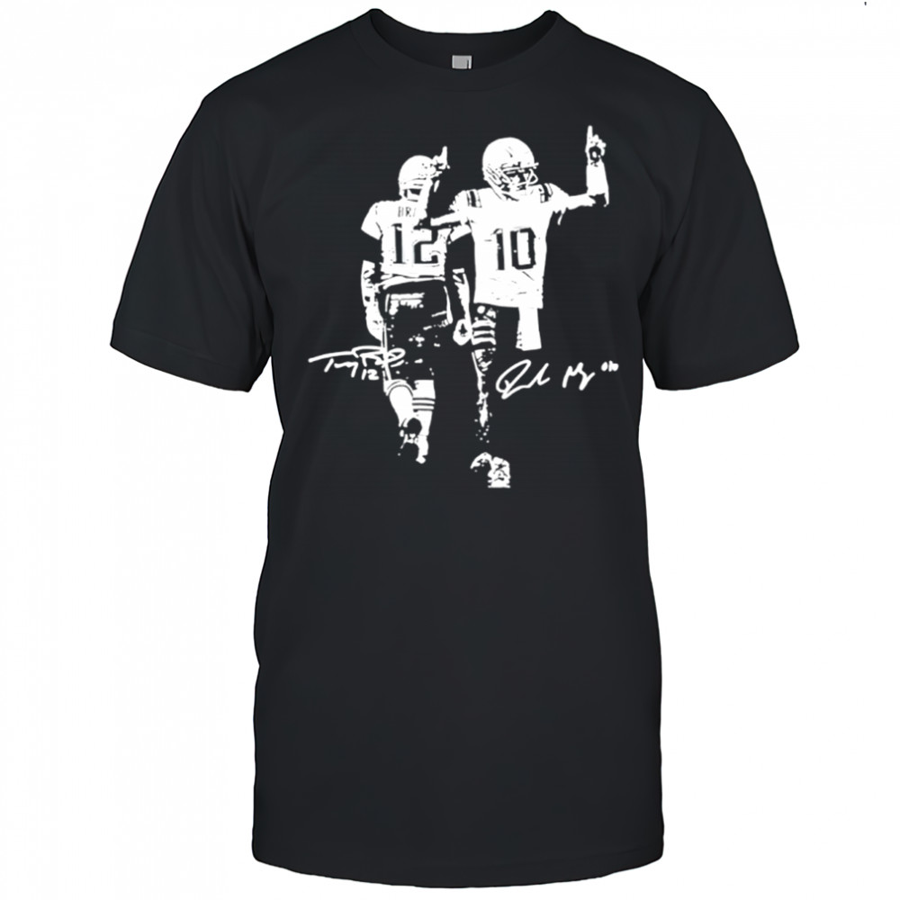 Tom and Drake Maye signatures shirt