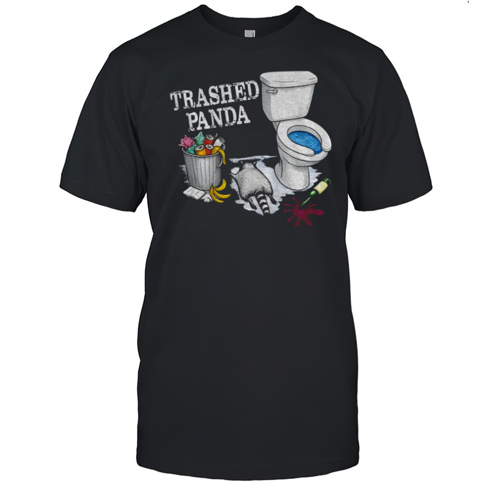 Trashed panda funny drunk raccoon party animal joke graphic shirt