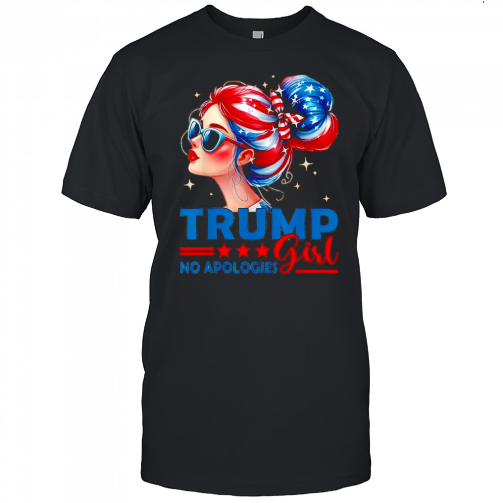 Trump Girl No Apologies American flag colors shirt
