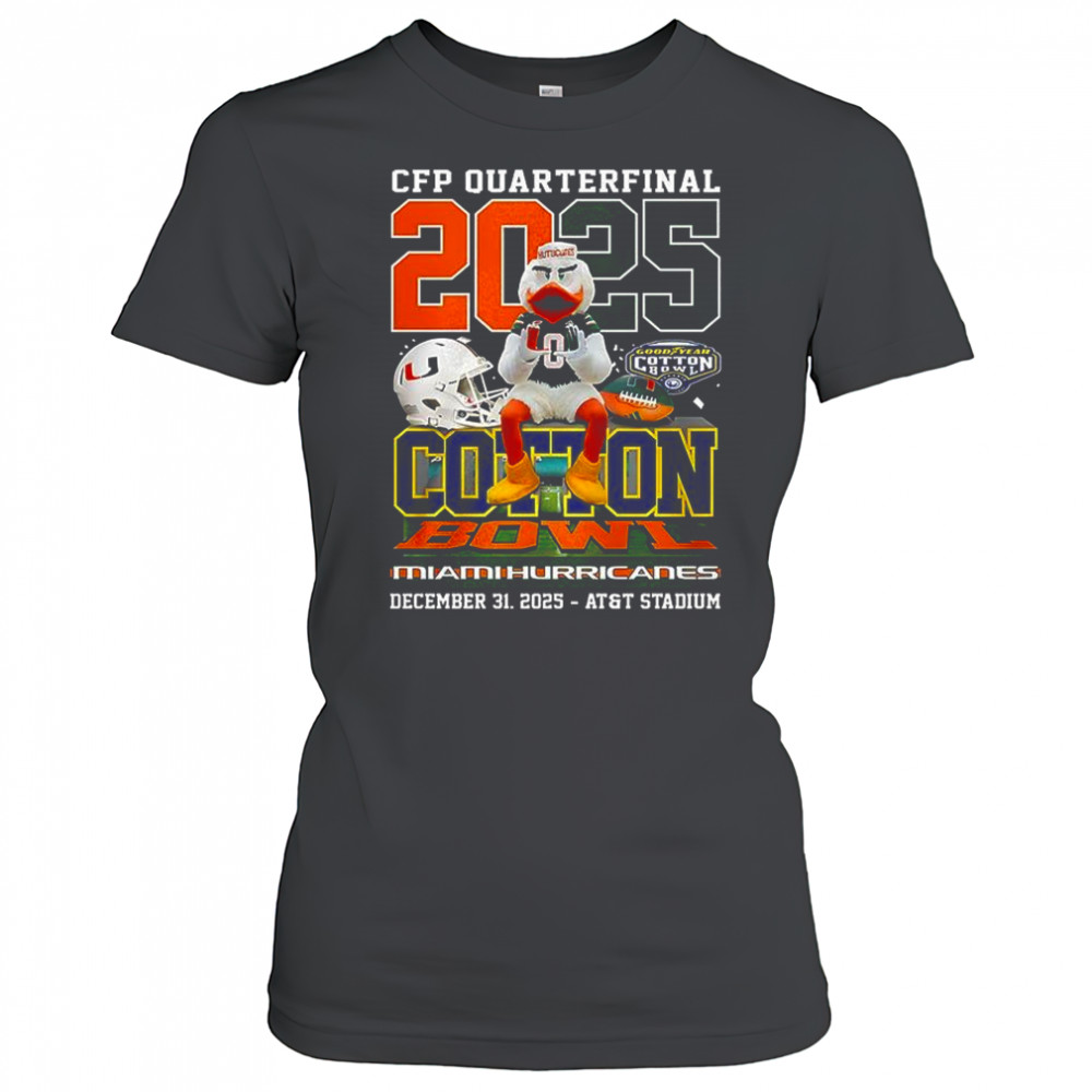 Miami Hurricanes CFP Quarterfinal 2025 Cotton Bowl mascot shirt