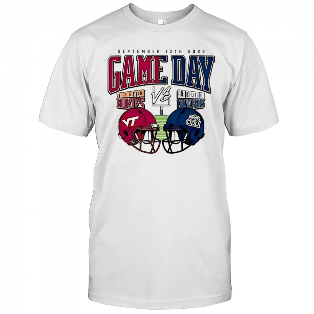 Virginia Tech Hokies vs Old Dominion Monarchs game day 2025 helmet shirt