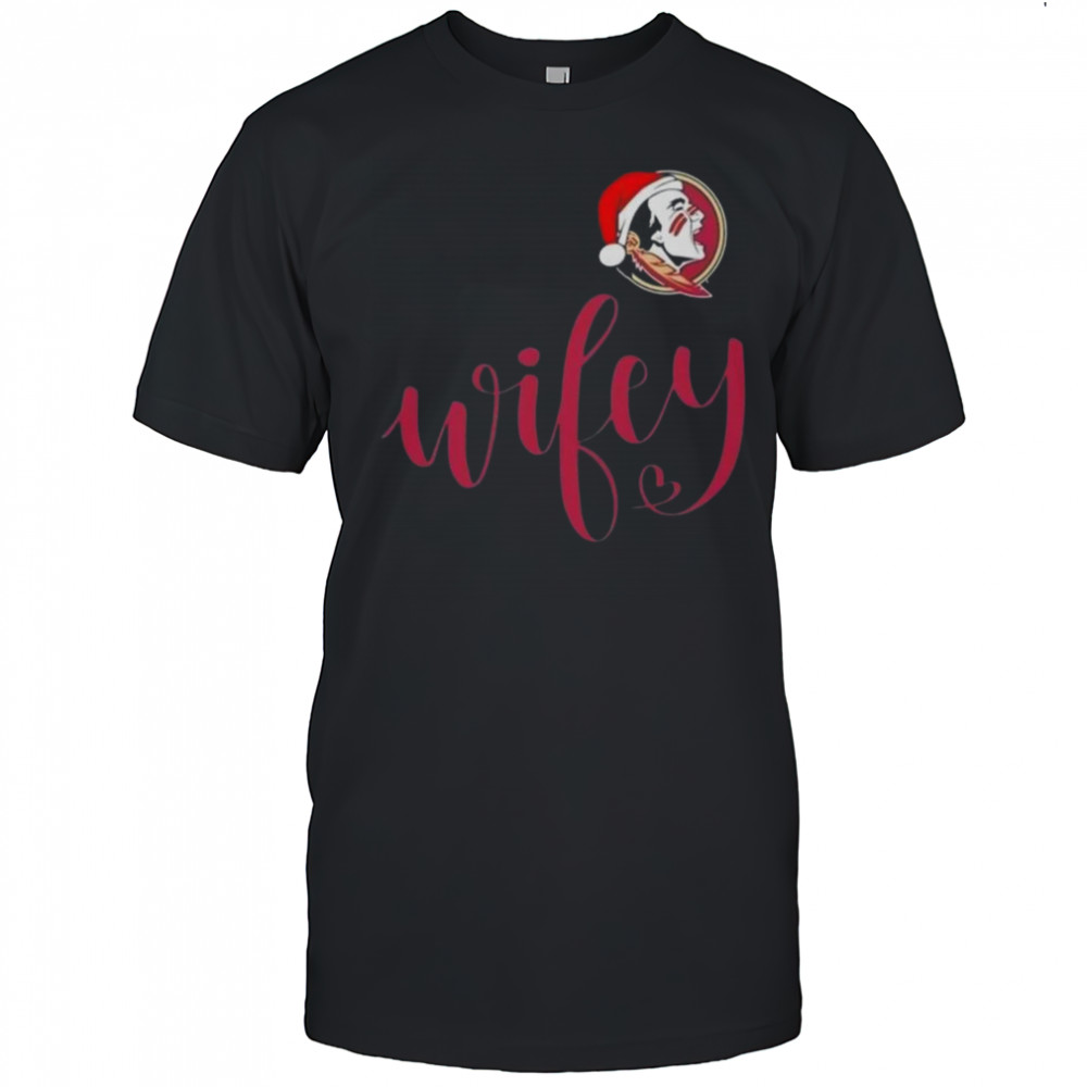 Wifey Florida State Seminoles Santa Hat Merry Christmas T-Shirt