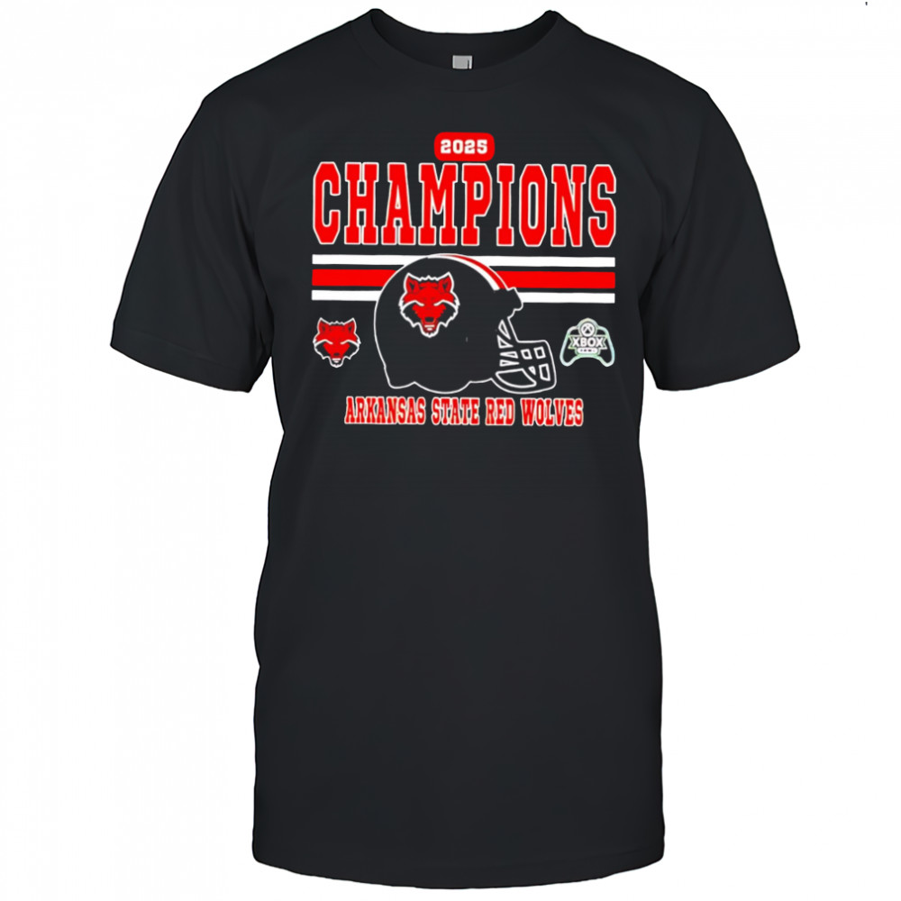 Xbox bowl champions 2025 arKansas state red wolves helmet shirt