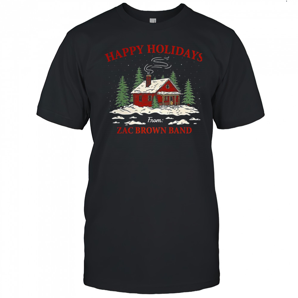 Zac Brown Happy holidays cabin from cartoon merry Christmas shirt