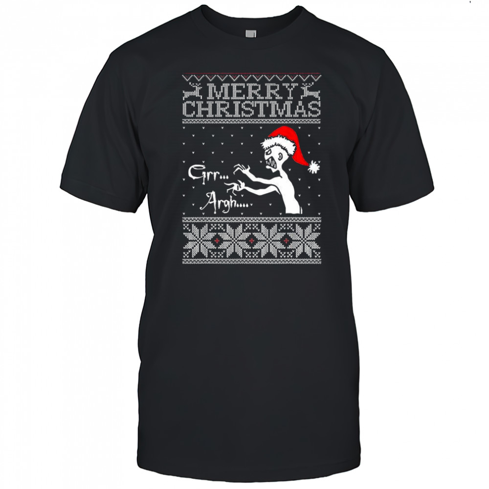 Zombie Santa Grr Argh merry Christmas ugly Xmas shirt