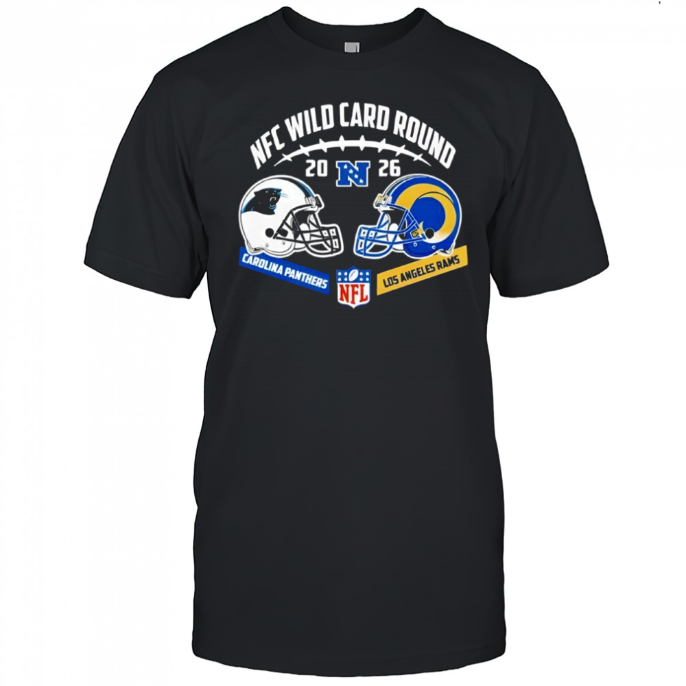 2026 NFC Wild Card Round Carolina Panthers Vs Los Angeles Rams Helmet Shirt