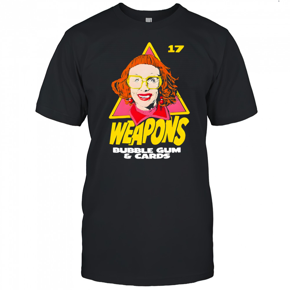 Aunt Gladys Weapons bubble gum and cards shirt