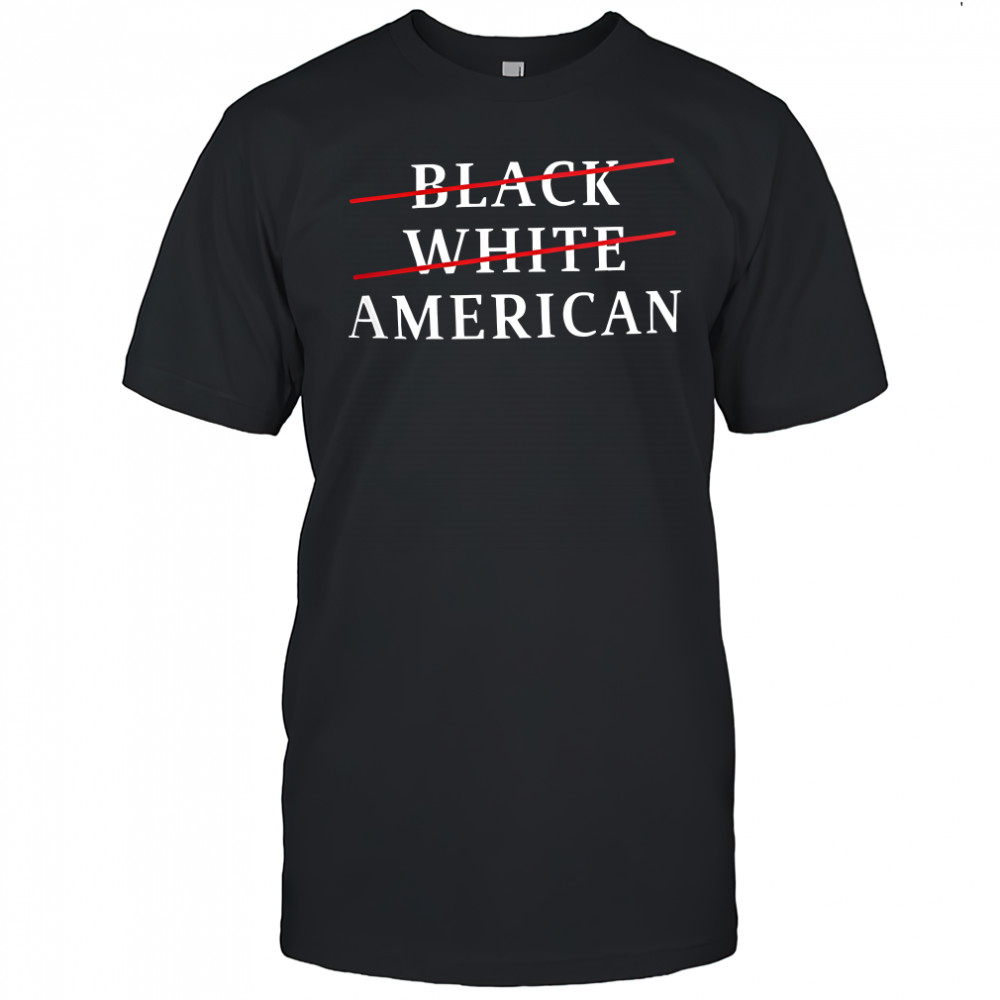 Black white slash American letter shirt