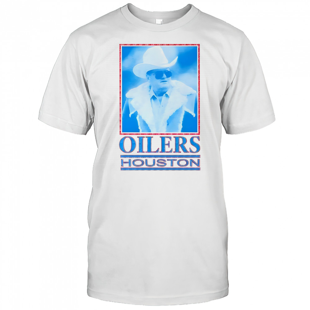 Bum Phillips coach Oilers Houston NFL cowboy hat and sunglasses retro shirt