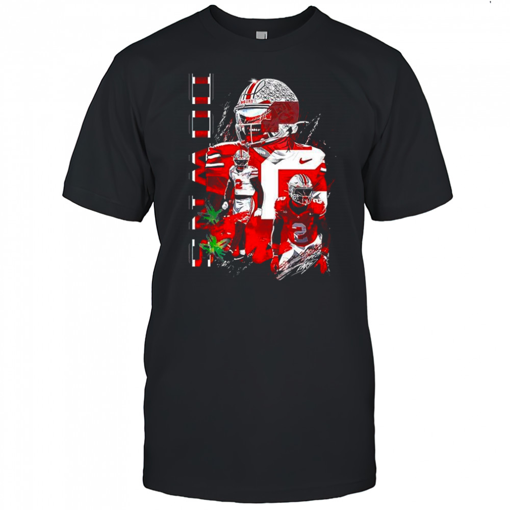 Caleb Downs Ohio State Buckeyes NCAA vertical name football player graphic shirt