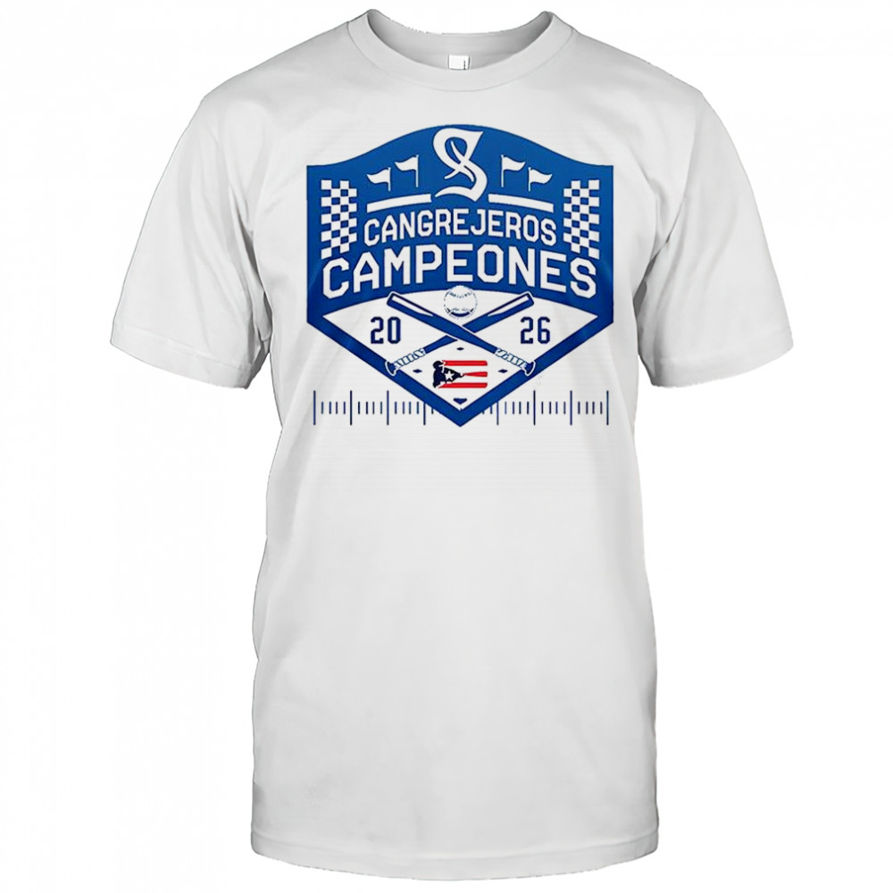 Cangrejeros Campeones baseball 2026 Puerto Rican flag logo shirt