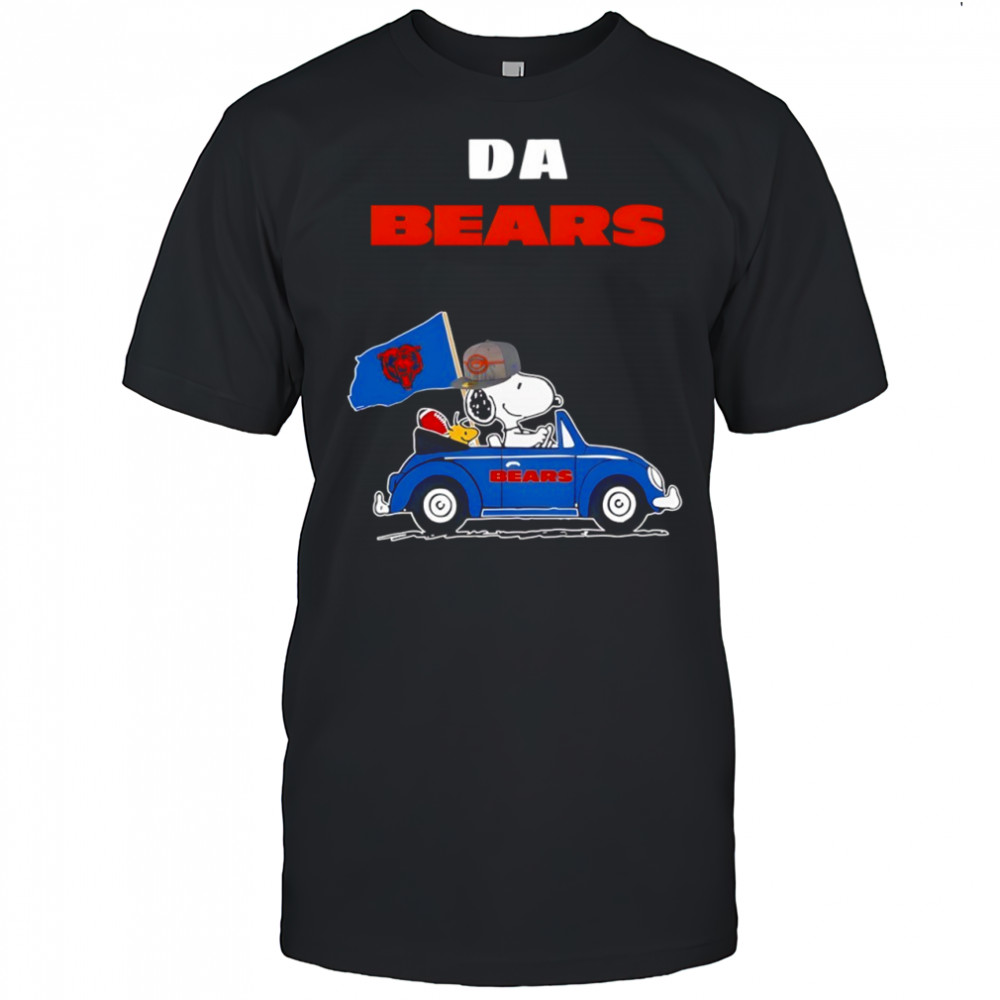 Chicago Bears x Snoopy and Woodstock driving car Da Bears shirt