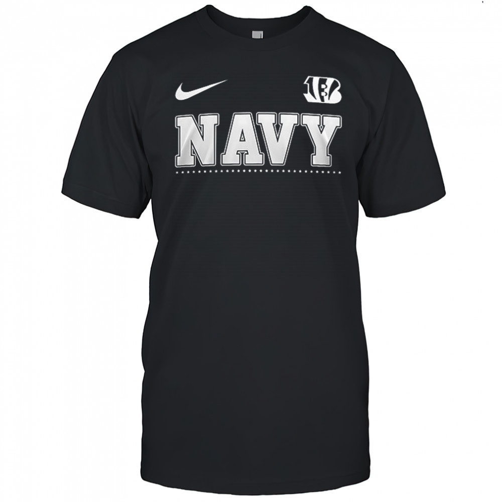 Cincinnati Bengals x NAVY never underestimate an old man who was a sailor skull shirt