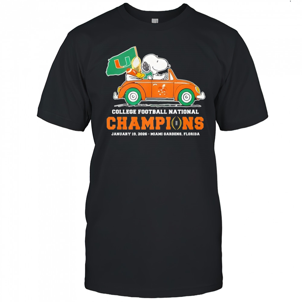 College Football National Champions 2026 Miami Hurricanes x Snoopy shirt