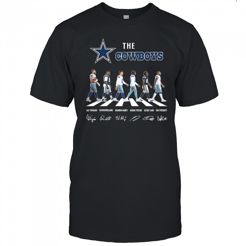 Dallas Cowboys NFL player cross the road signature shirt