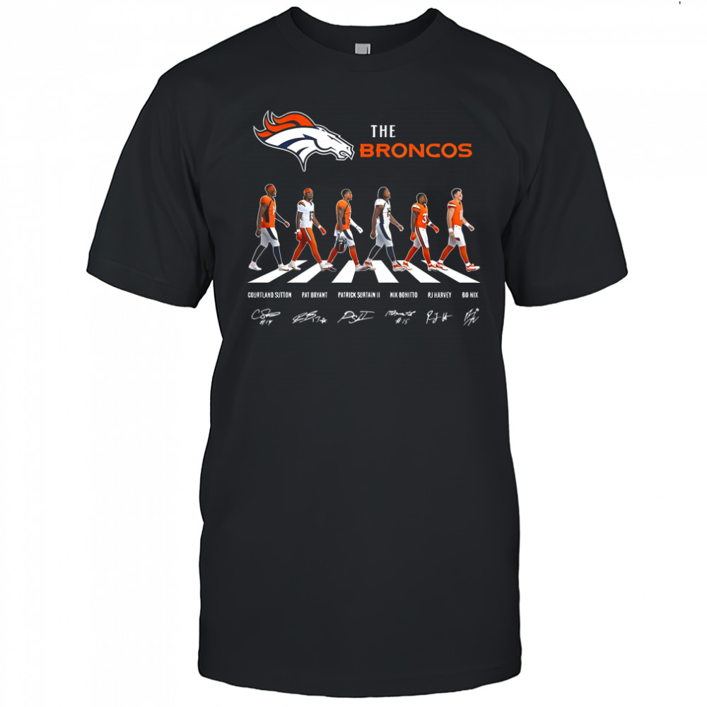 Denver Broncos NFL player cross the road signature shirt