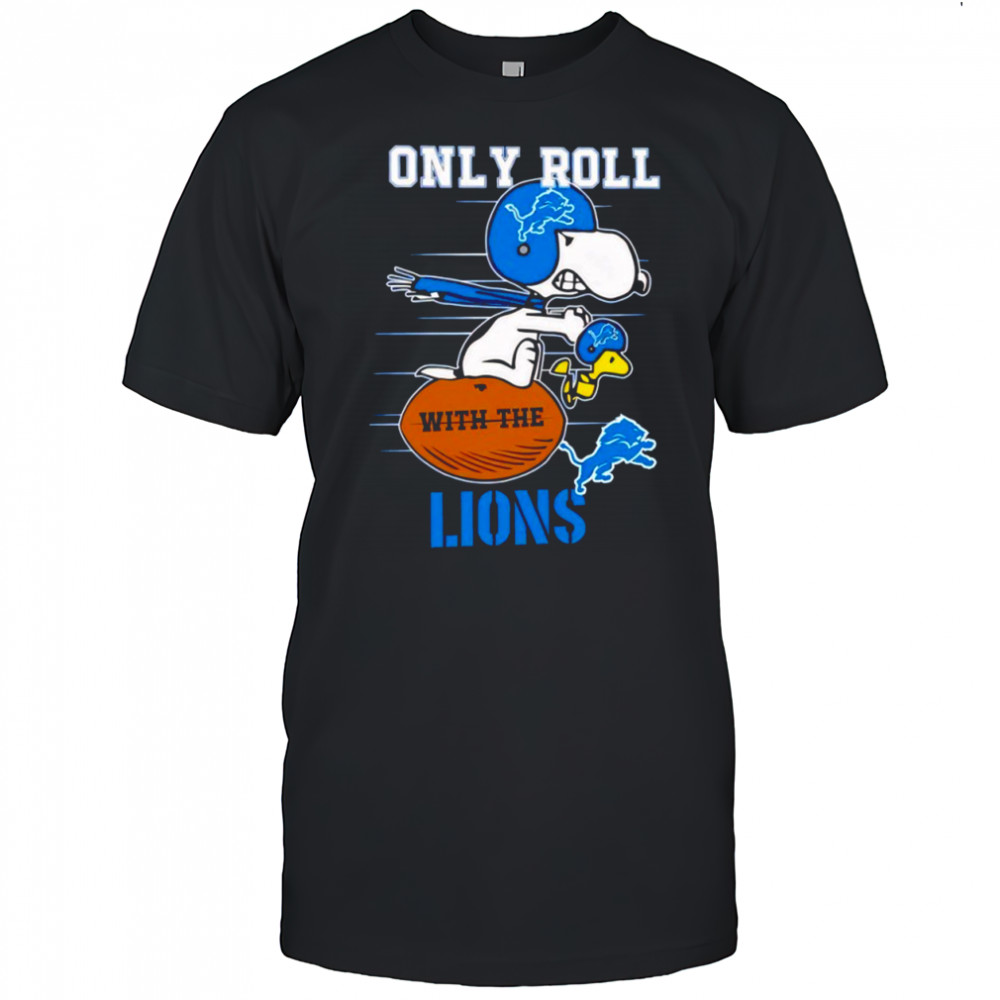 Detroit Lions x Snoopy Only Roll With The Lions shirt