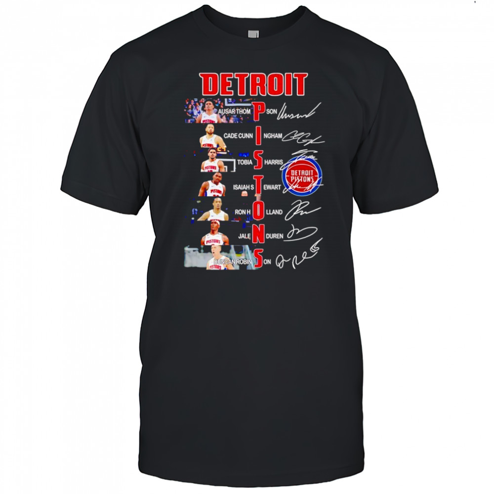Detroit Pistons name of legends signatures shirt