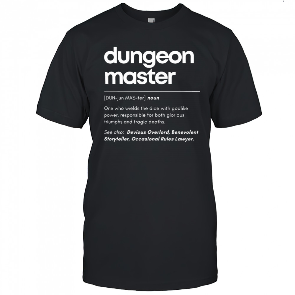 Dictionary Dungeon Master Dungeons and Dragons letter shirt