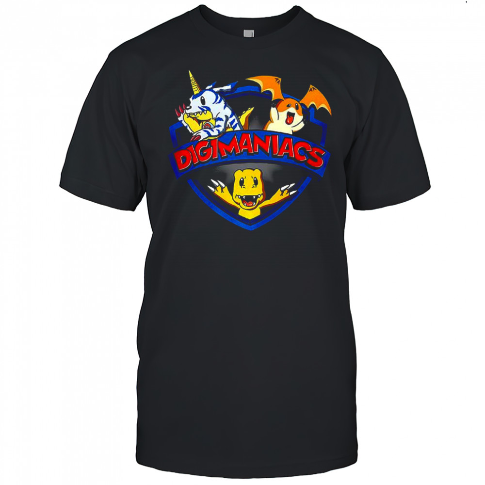 Digimaniacs cartoon characters logo shirt