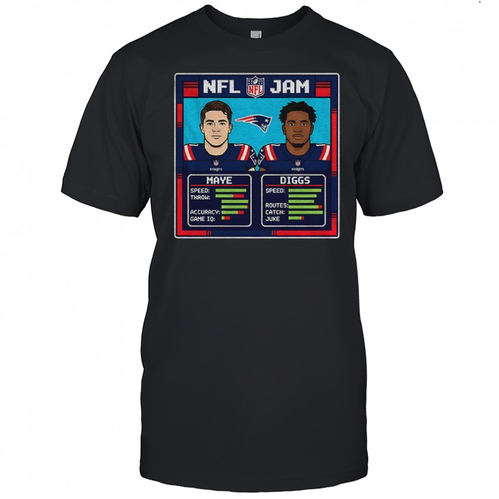 Drake Maye and Stefon Diggs New England Patriots Football cartoon 2025 shirt