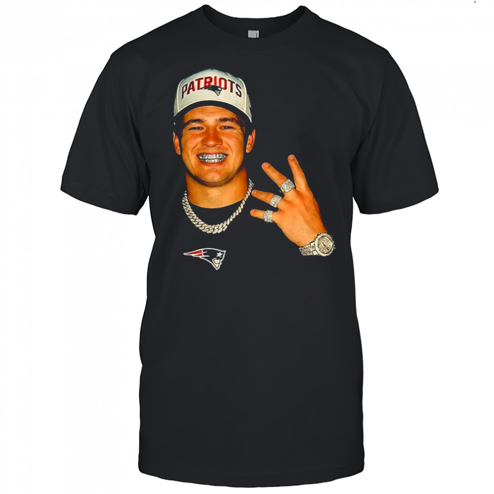 Drake Maye New England Patriots NFL diamond jewelry shirt