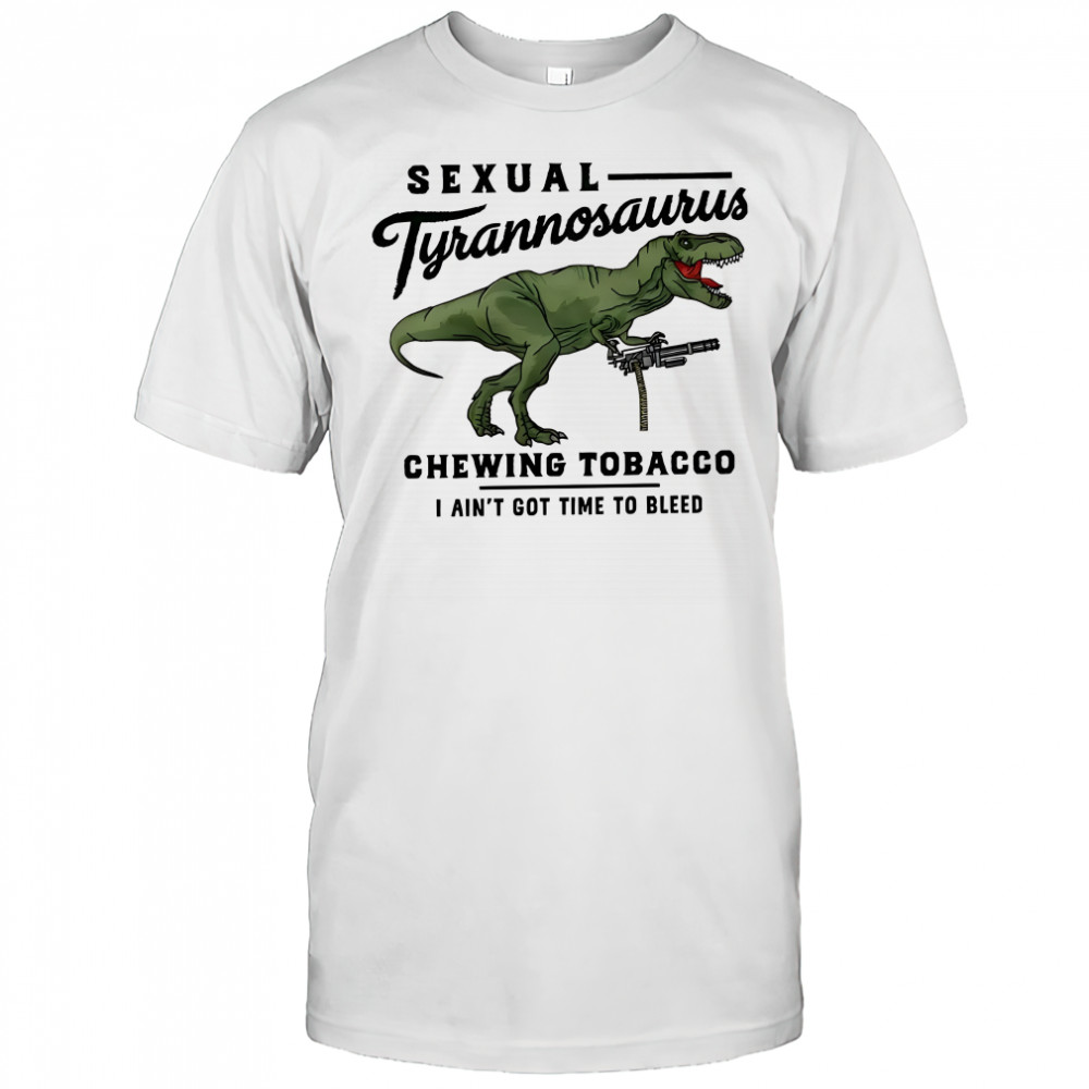 Drew Timme wearing Sexual Tyrannosaurus Chewing Tobacco shirt