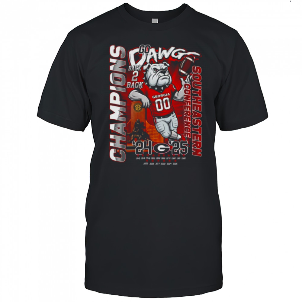 Georgia Bulldogs Back 2 Back 2024 2025 SEC Champions T Shirt