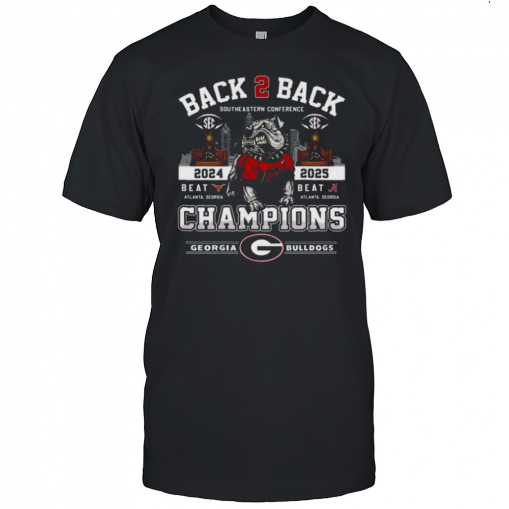 Georgia Bulldogs Back 2 Back SEC Champions T Shirt