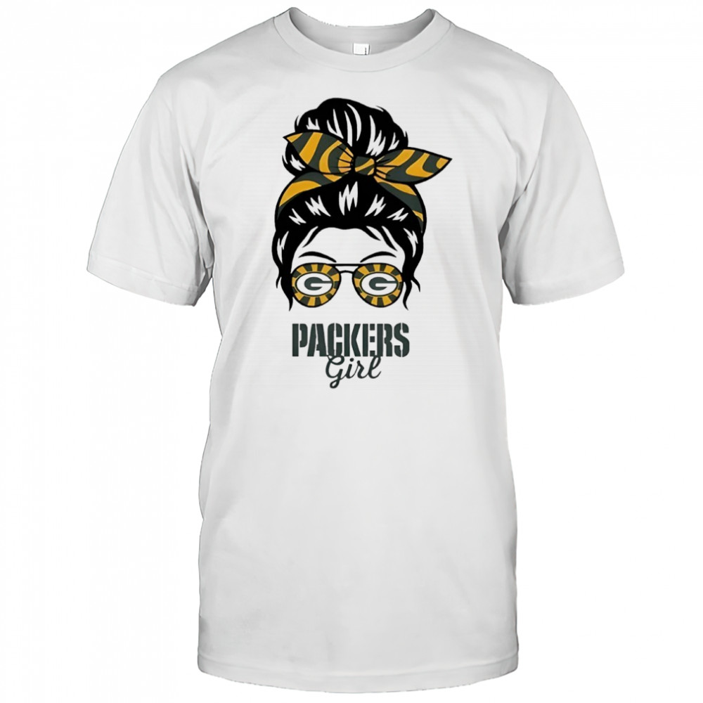 Green Bay Packers Girl Messy Bun Glasses shirt