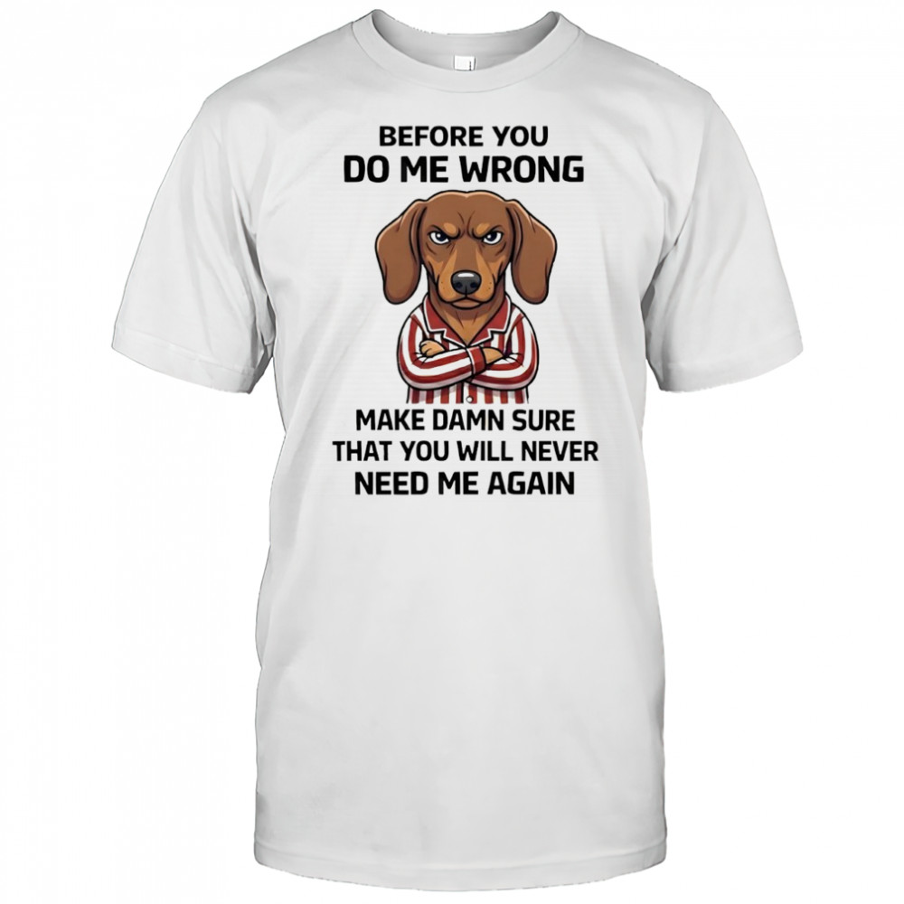 Grumpy dog wooftees before you do me wrong make damn sure that you will never need me again shirt