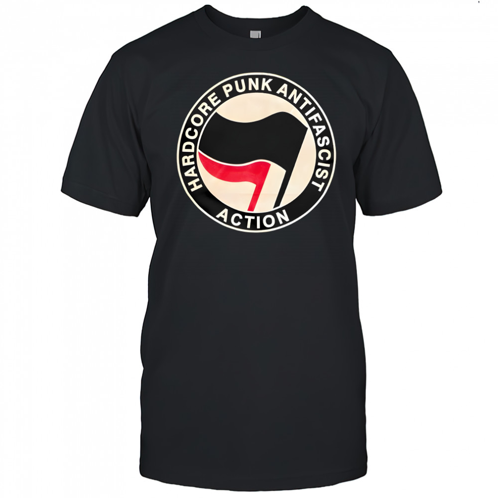 Hardcore punk antifascist action flag red shirt