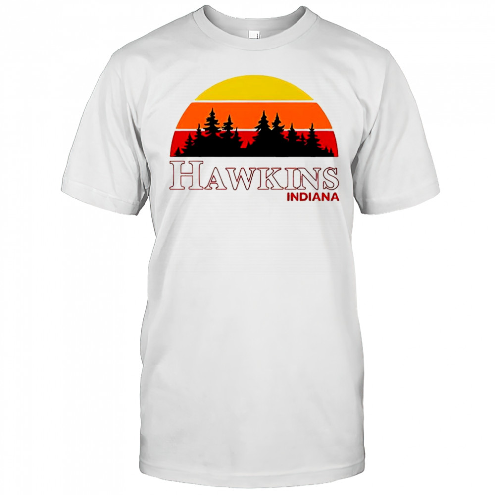 Hawkins Indiana Stranger Things natural landscape vintage shirt