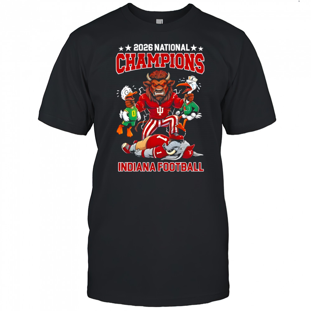Indiana Football 2026 National Champions graphic mascots shirt