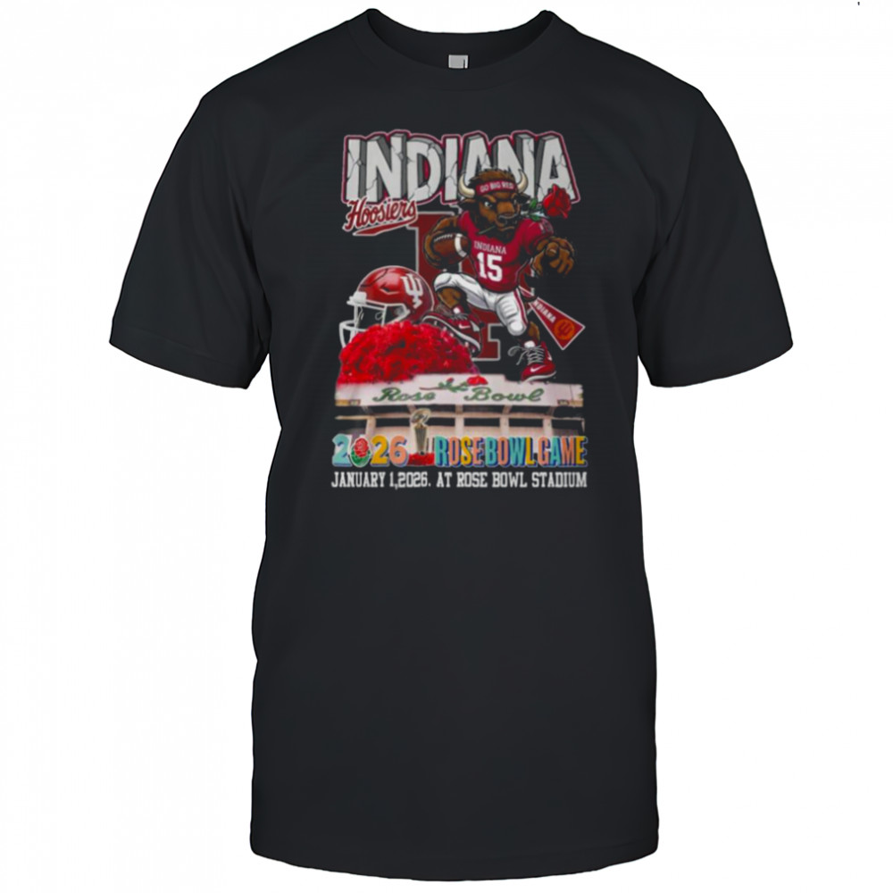 Indiana Hoosiers Black Something Inked 2026 Rose Bowl Champions Bison Stadium CFP T Shirt