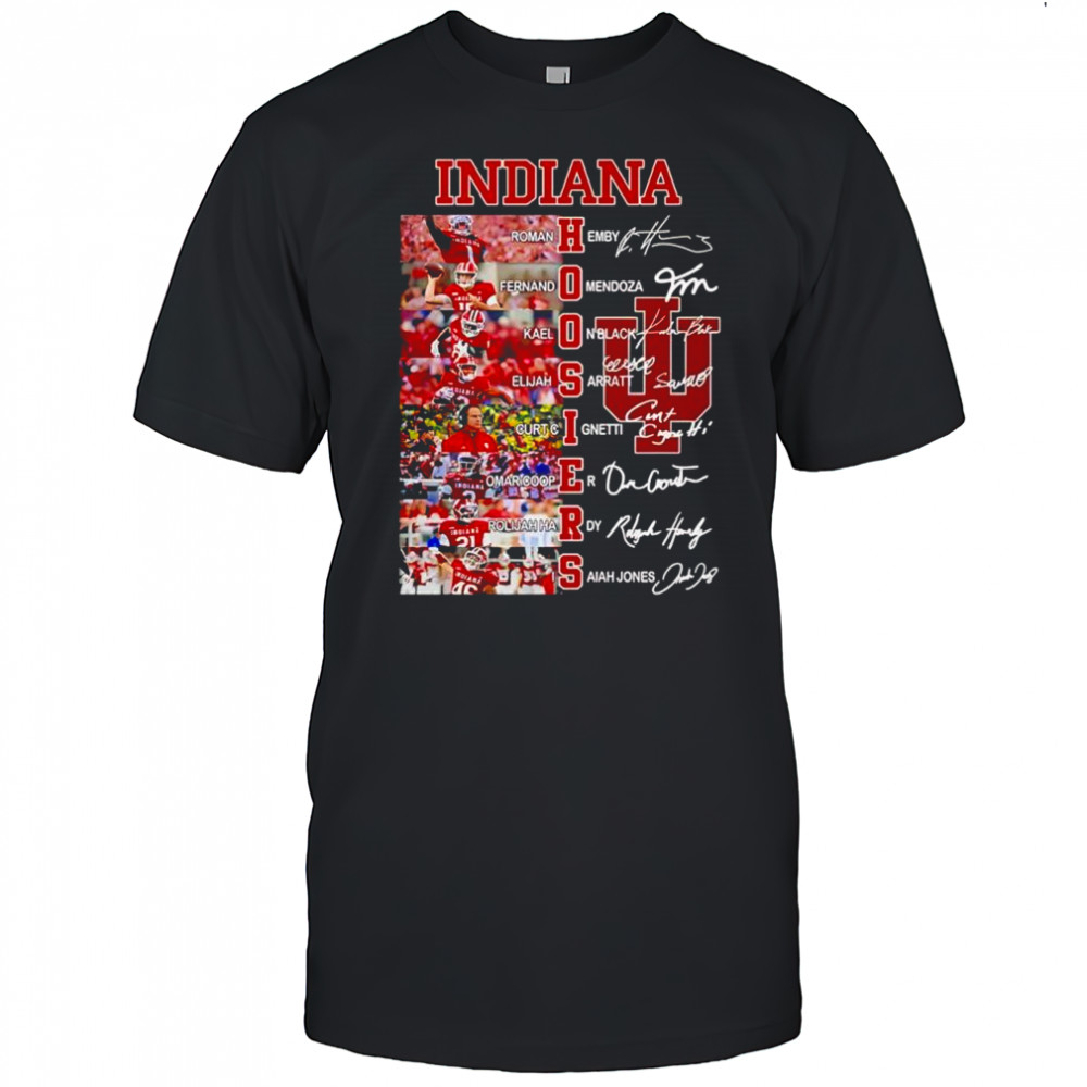 Indiana Hoosiers football players signature graphic shirt