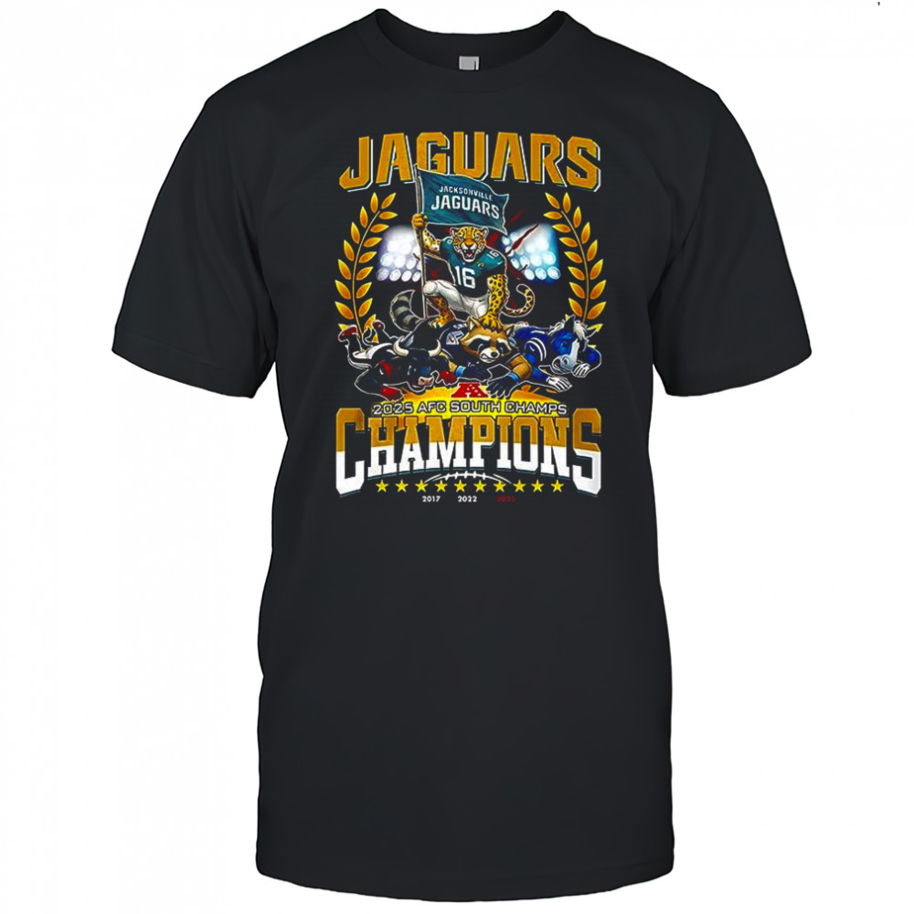 Jacksonville Jaguars 2025 AFC South Champs mascot shirt