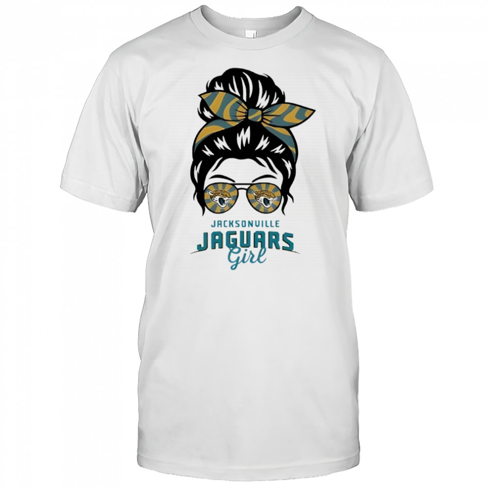 Jacksonville Jaguars Girl Messy Bun Glasses shirt