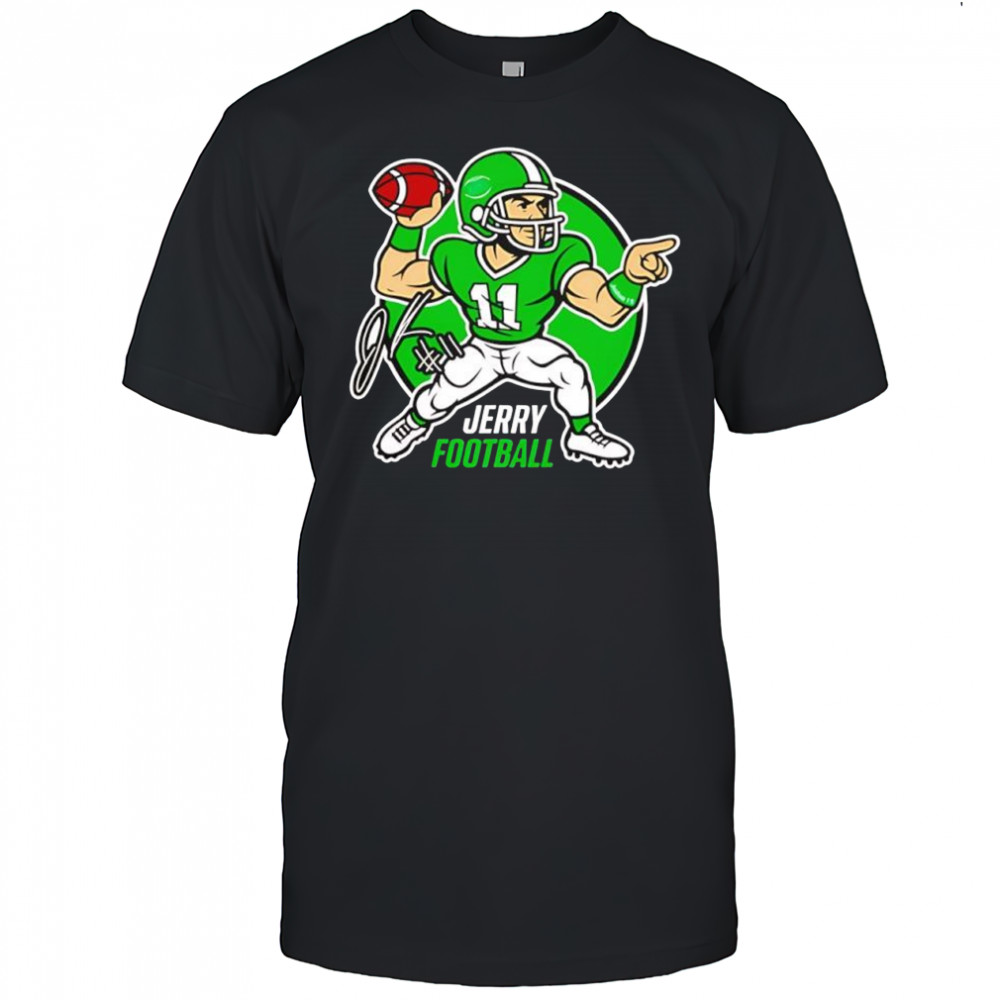 Jerry Football UND Fighting Hawks player #11 signature shirt