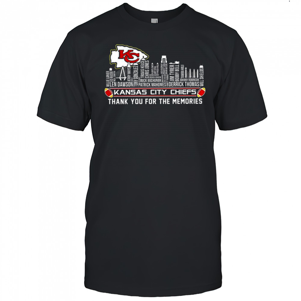 Kansas City Chiefs thank you for the memories City Skyline name shirt