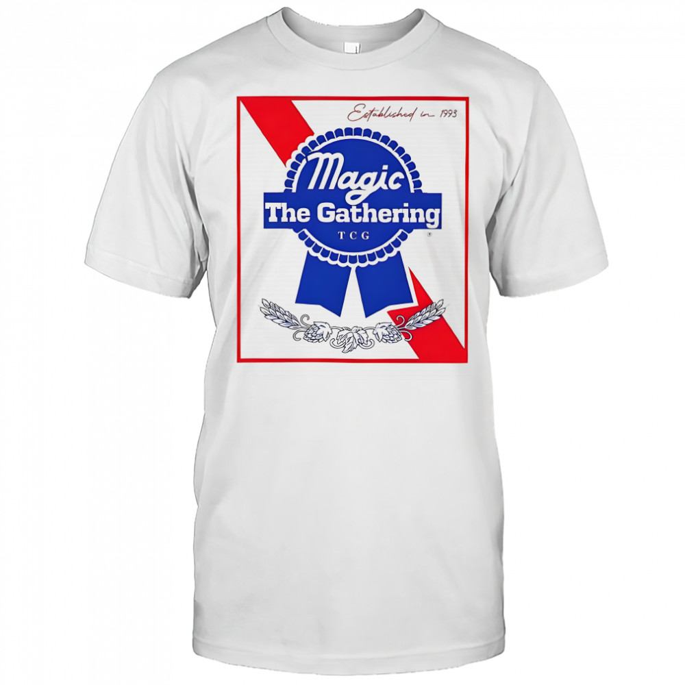 Magic the Gathering Pabst parody est 1993 logo shirt