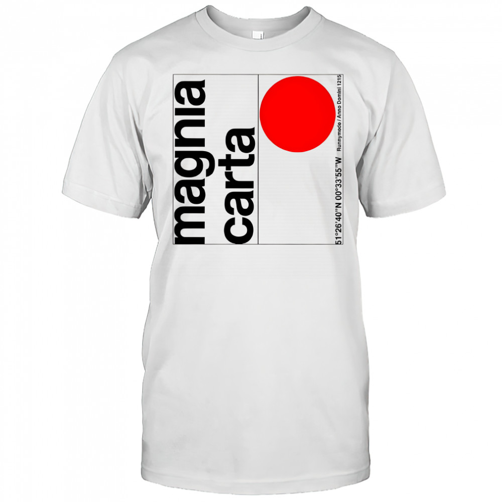 Magna Carta Runnymede 1215 Coordinates retro shirt